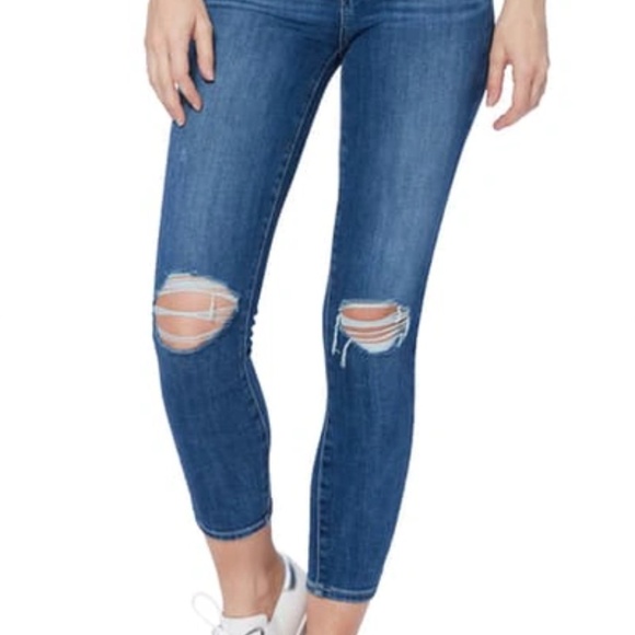 Paige Verdugo ripped crop skinny jeans in spence destructed size 24 - Picture 2 of 5